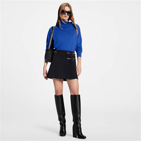 Electric Blue Split Turtleneck Cashmere Jumper .